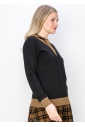 Two-Tone Black Hoodie with Camel Trim