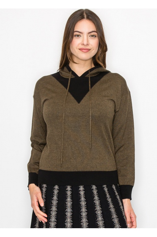 Olive & Black Modest Hoodie