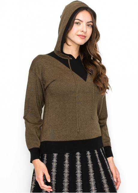 Olive & Black Modest Hoodie