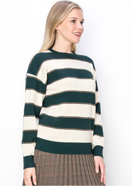 Hunter Green Striped Pullover