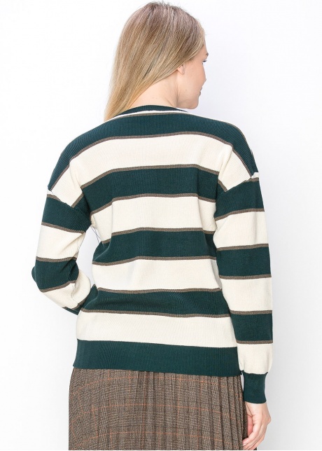 Hunter Green Striped Pullover