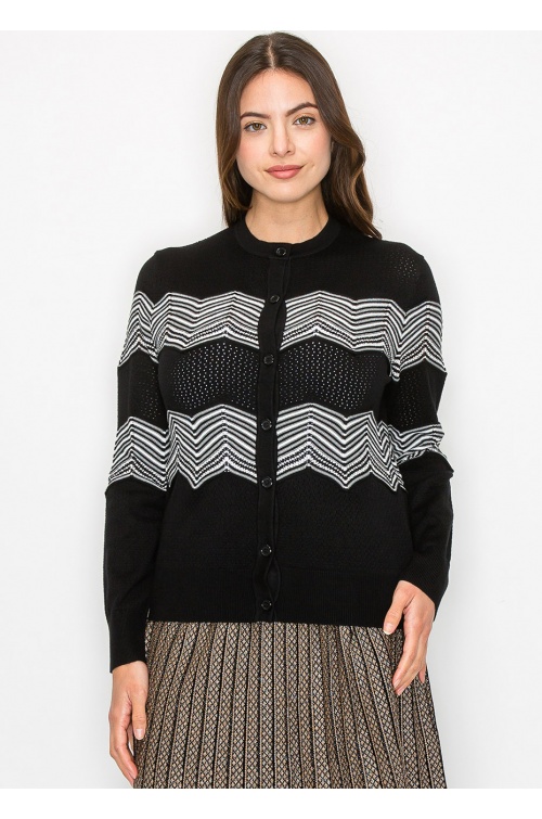 Chevron Charm Knit Cardigan