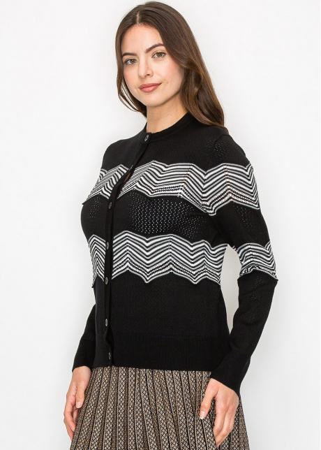 Chevron Charm Knit Cardigan