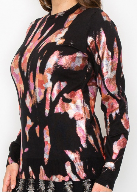Color Splash Abstract Knit Top