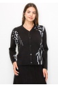 Abstract Pattern Button-Up Cardigan