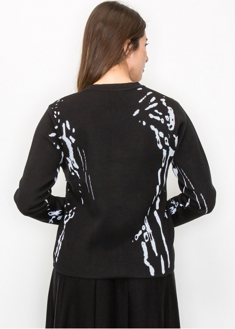Abstract Pattern Button-Up Cardigan