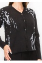 Abstract Pattern Button-Up Cardigan