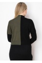 Colorblock Olive and Black Knit Sweater