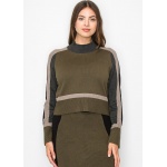 Modern Olive and Taupe Blocked Sweater