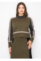 Modern Olive and Taupe Blocked Sweater