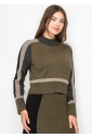 Modern Olive and Taupe Blocked Sweater