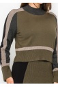 Modern Olive and Taupe Blocked Sweater