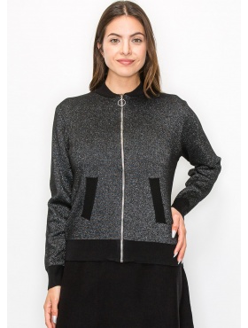 Jet Black Casual Zip Top | Modest Women Clothing - YAL New York Jet Black Casual Zip Top | Modest Women Clothing - YAL New York