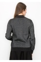 Metallic Silver Knit Bomber Jacket