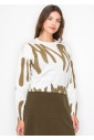 Abstract Gold on White Sweater