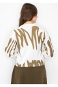 Abstract Gold on White Sweater