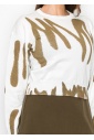 Abstract Gold on White Sweater