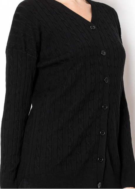 Classic Black Cable Knit Cardigan