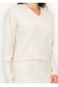 Soft Cream Cable Button Cardigan