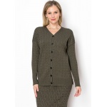 Olive Cable Knit Button-Down Cardigan