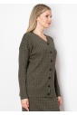 Olive Cable Knit Button-Down Cardigan