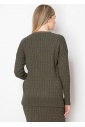 Olive Cable Knit Button-Down Cardigan