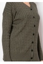 Olive Cable Knit Button-Down Cardigan