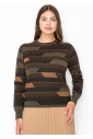 Olive Chevron Striped Pullover