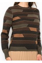 Olive Chevron Striped Pullover