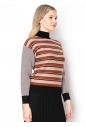 Multi-Pattern Rust and Black Sweater