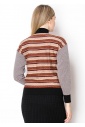 Multi-Pattern Rust and Black Sweater