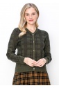 Classic Olive Plaid Cardigan