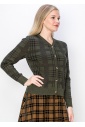 Classic Olive Plaid Cardigan