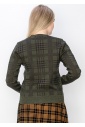 Classic Olive Plaid Cardigan