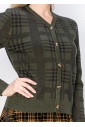 Classic Olive Plaid Cardigan