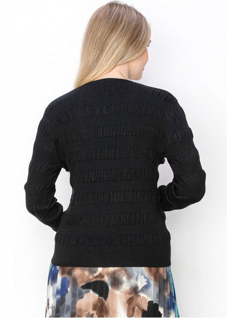 Black Textured Button-Up Cardigan