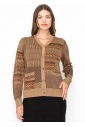 Camel Patchwork Button Cardigan