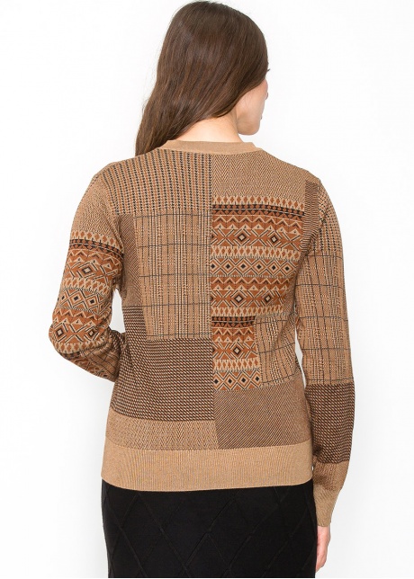Camel Patchwork Button Cardigan