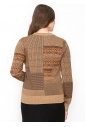 Camel Patchwork Button Cardigan