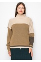 Camel Knit Sweater with Button Detailing