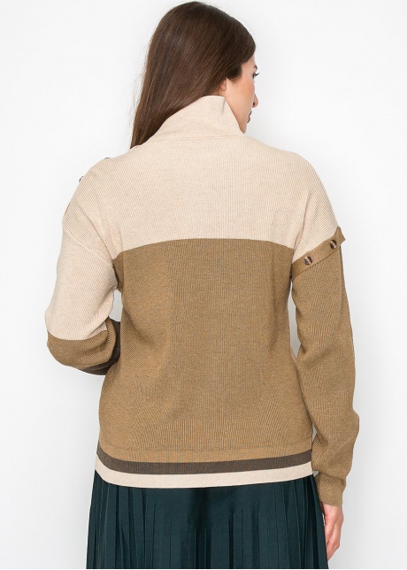 Camel Knit Sweater with Button Detailing