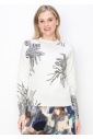 White and Silver Floral Sweater