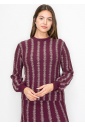 Burgundy Top with Shimmering Stripe Details