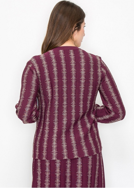 Burgundy Top with Shimmering Stripe Details