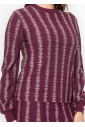 Burgundy Top with Shimmering Stripe Details