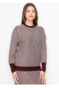 Burgundy & White Graphic Sweater