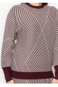 Burgundy & White Graphic Sweater