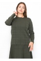 Olive Grid Knit Sweater