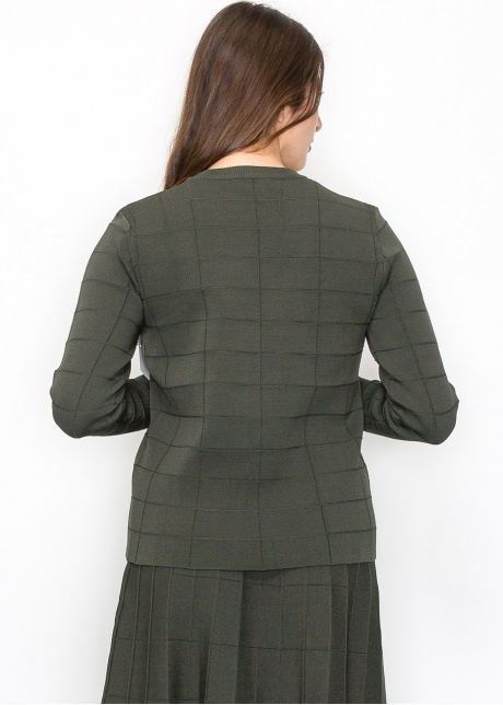 Olive Grid Knit Sweater