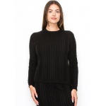 Black Cable Texture Sweater